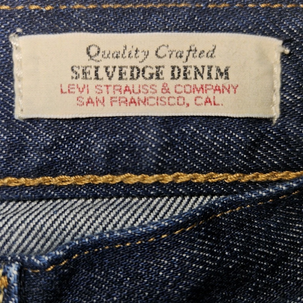 Levis 501 '90s Cuff Straight Selvedge Denim Jeans 28x36 Rinsey Rinse Button Fly - Picture 4 of 16